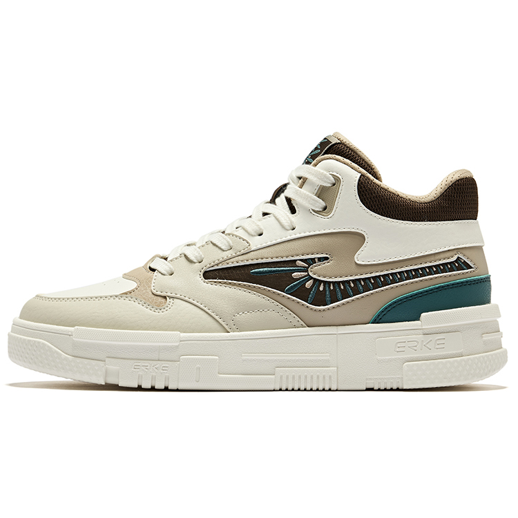 

Erke Be Brave 2.0 Скейтерские кеды мужские высокие светлый лен микрокристаллический белый, цвет Light Linen/Microcrystal White/Dark Sandalwood