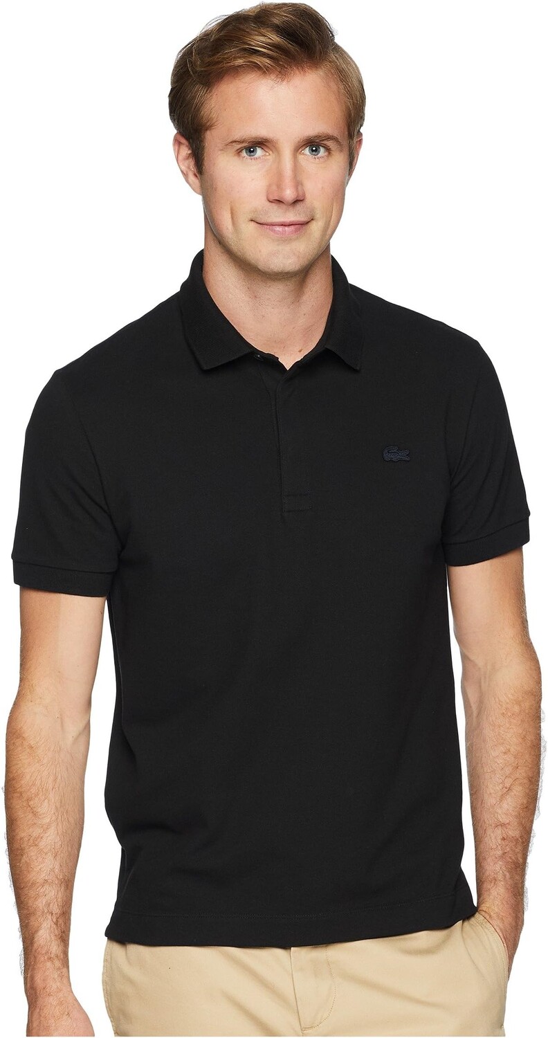 

Рубашка-поло Short Sleeve Solid Stretch Pique Regular Lacoste, черный