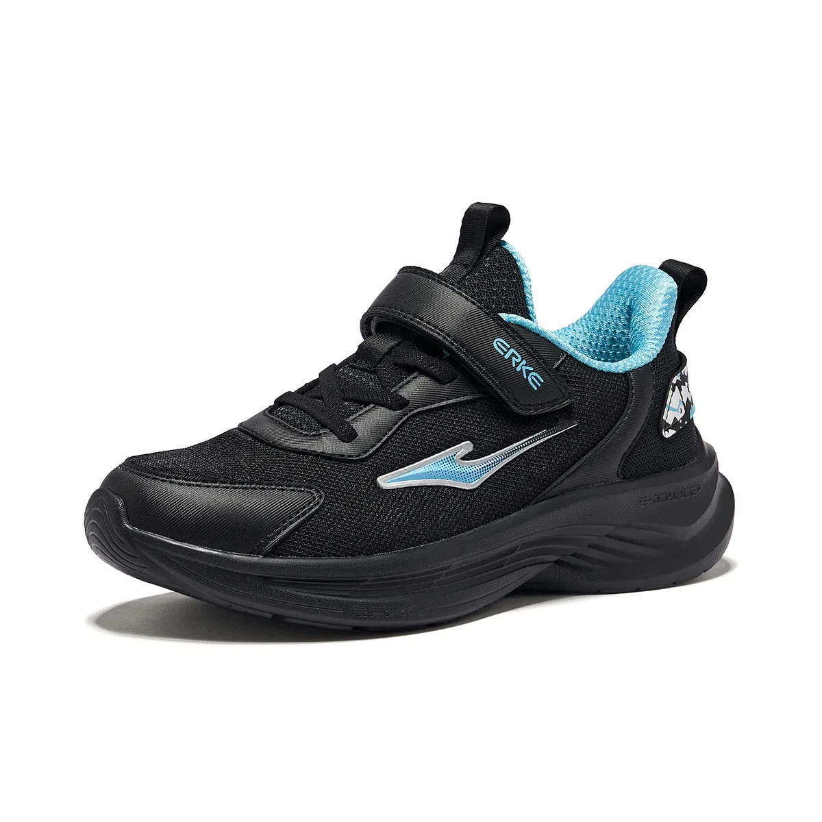 ERKE KIDS Slip Resistant Cushioning Breathable Low top Running Shoes Jet Black/Digital Blue Kids' — фото 3