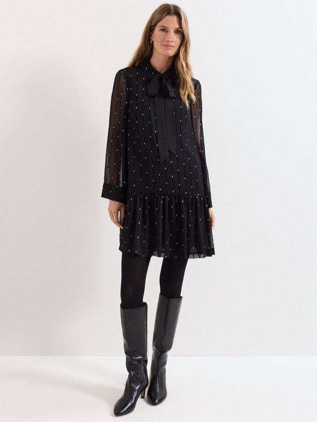 

Мини-платье Tessa с фольгированным принтом Phase Eight, Black