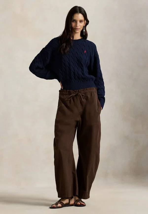 Хлопковый свитер крупной вязки с круглым вырезом Polo Ralph Lauren, Hunter Navy — фото 2