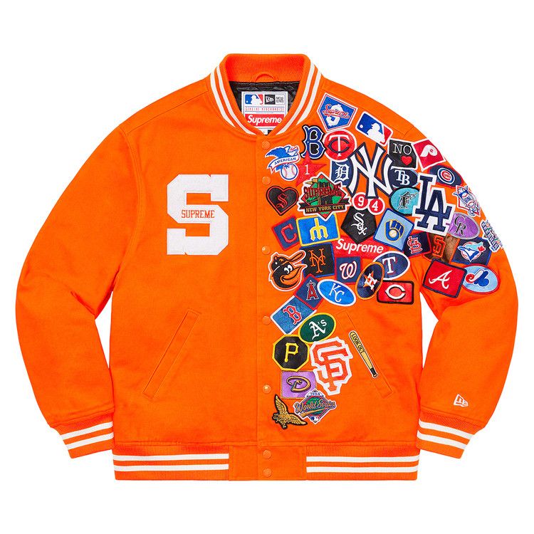 

Куртка Supreme x New Era x MLB Varsity Jacket, Orange
