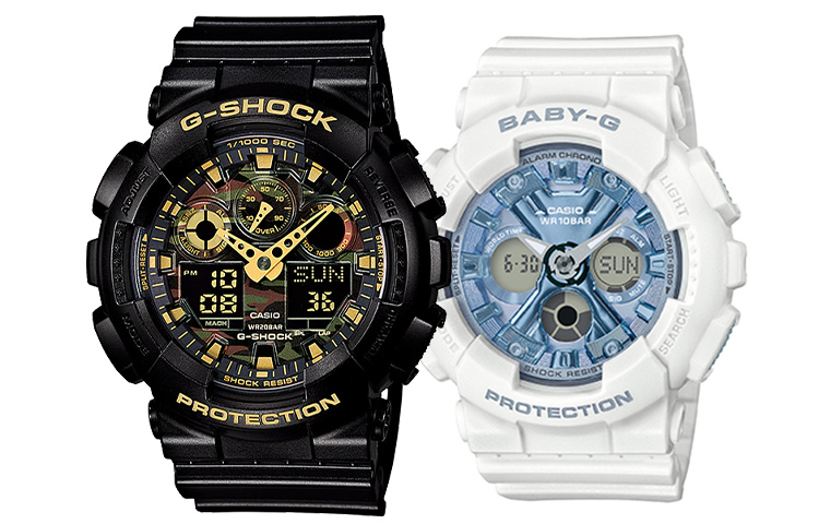 

CASIO Часы Unisex Pair Table Series Green Watch, Camouflage Watch Dial+Blue Dial (Matching Pair)
