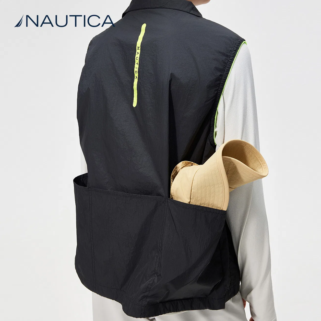Жилет детский тонкий с воротником-стойкой Nautica черный — фото 3