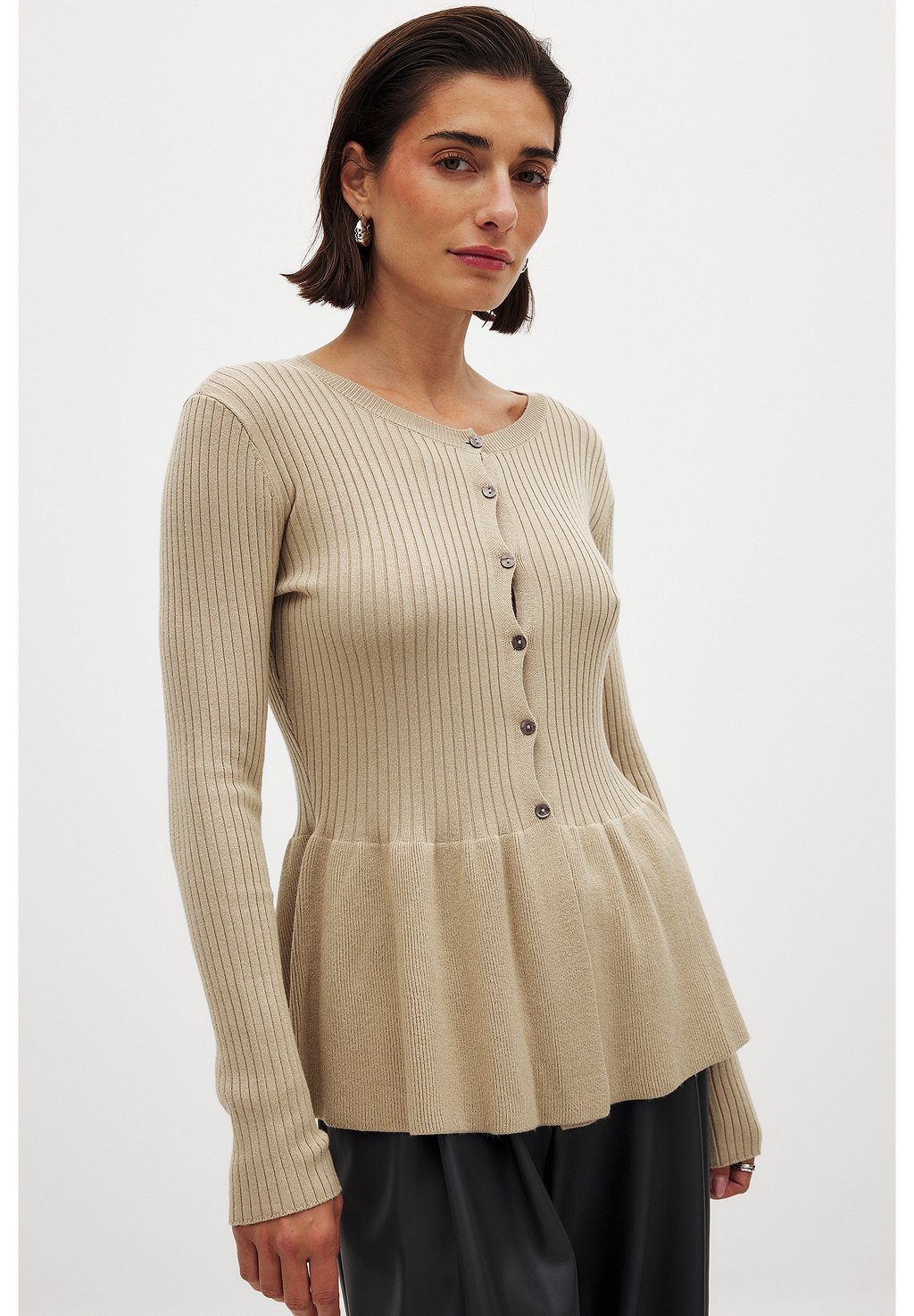 

Кардиган PEPLUM NA-KD, бежевый