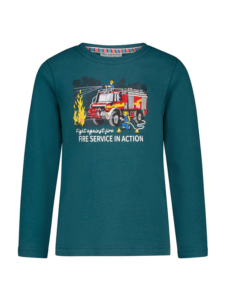 

Salt and Pepper Футболка с длинными рукавами "Пожарная служба" зеленого цвета