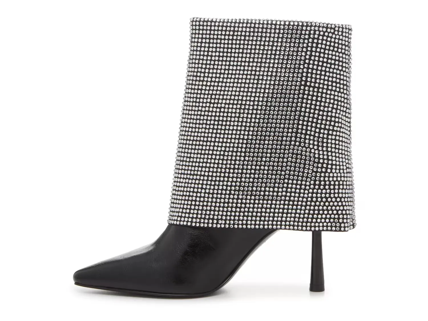 Женские ботильоны Steve Madden Blitzee Foldover на каблуке со стразами, черный — фото 3