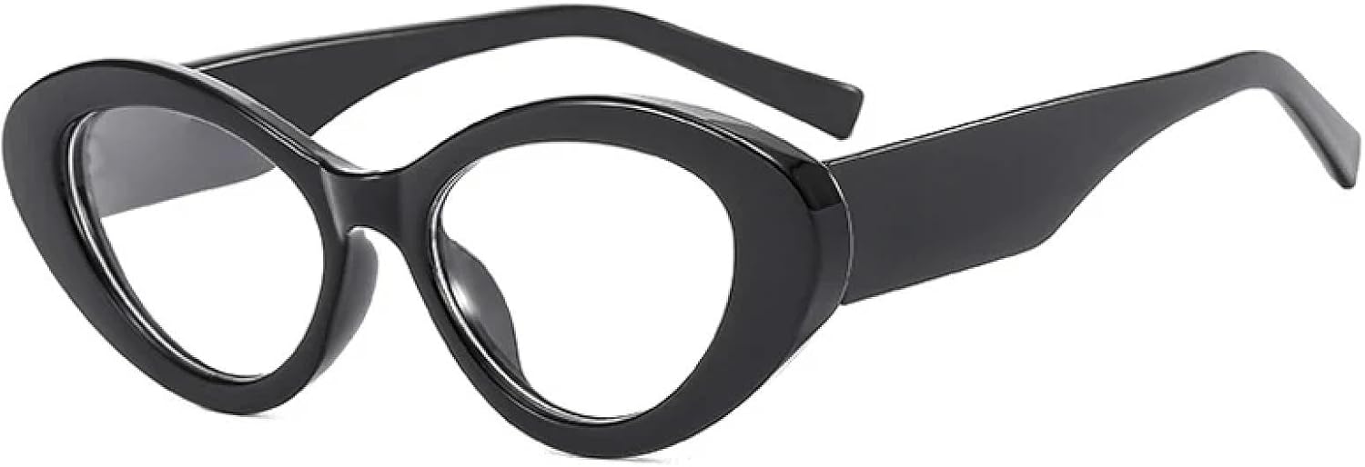 

Популярные модные солнцезащитные очки «кошачий глаз» желтого цвета, ретро-стиль, контрастные цветовые оттенки, защита от УФ-излучения UV400, овальные солнцезащитные очки для мужчин WNCKSQ, Black Clear