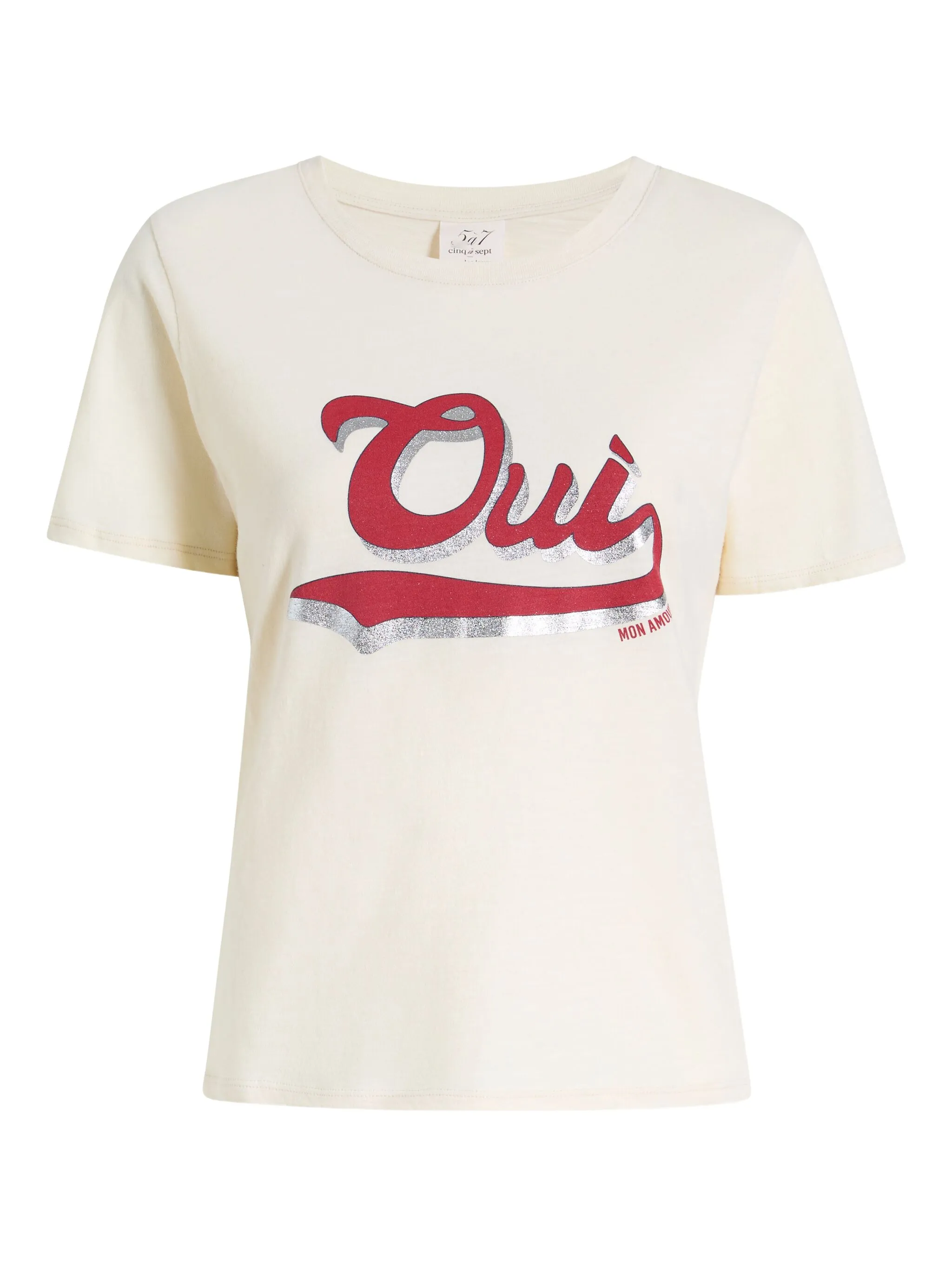 

Футболка Oui Mon Amour Shrunken Cinq A Sept, белый