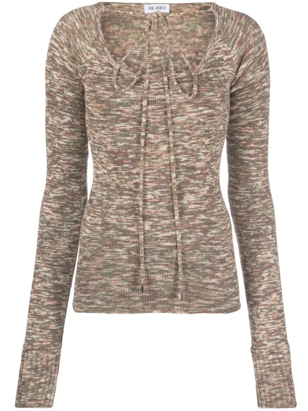 

Трикотажный топ с завязками The Attico, коричневый