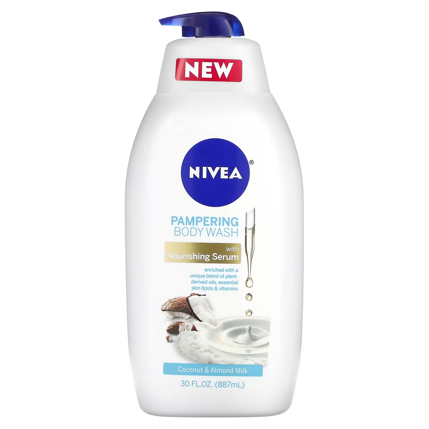 

Гель для душа Nivea Pampering кокос и миндальное молоко, 887 мл