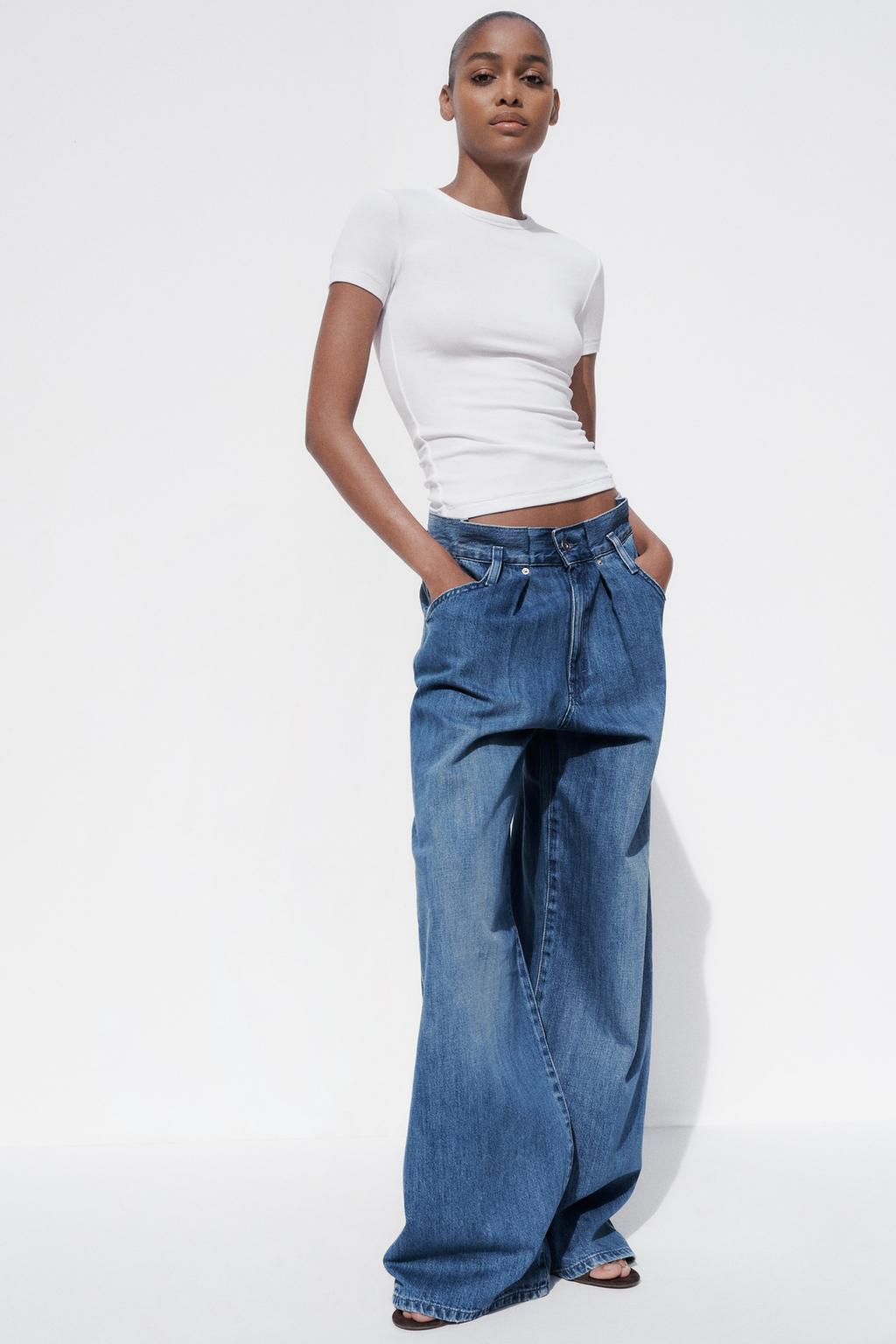 

Футболка из вискозы с коротким рукавом ZARA, белый