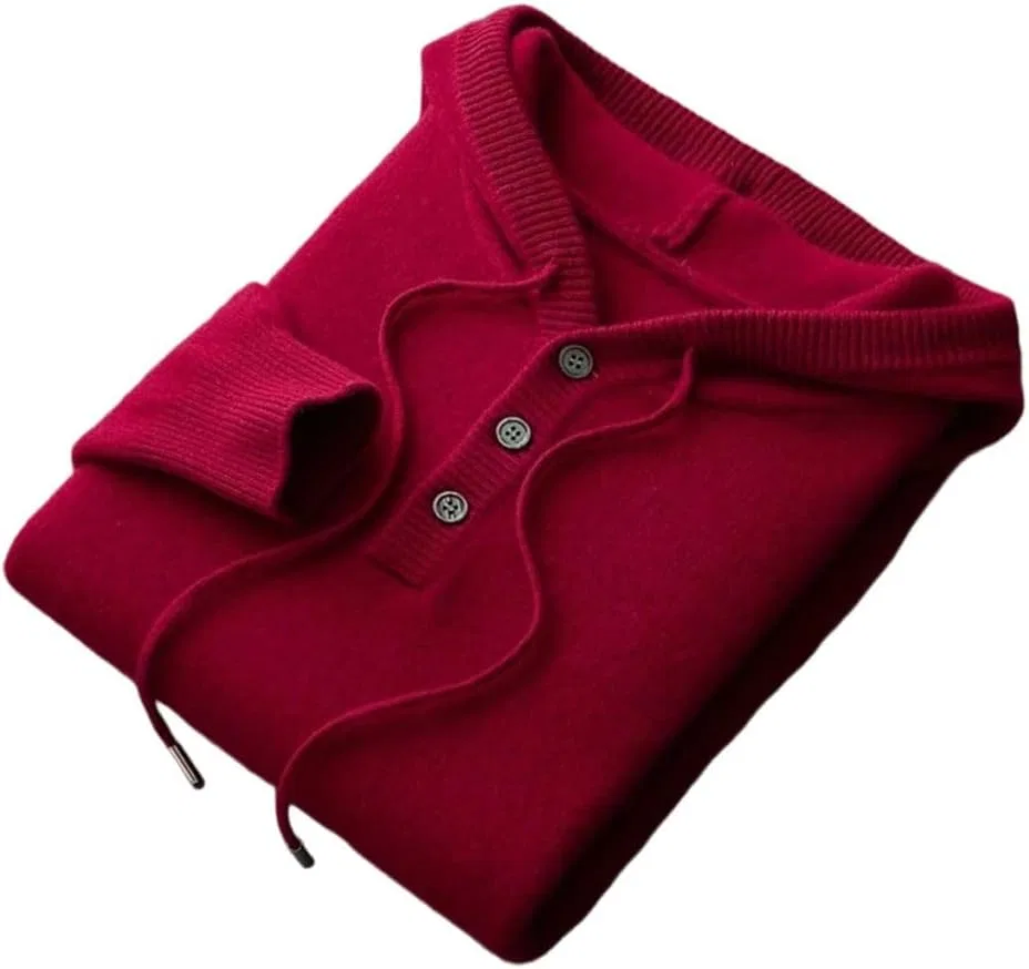 Мужской свитшот с капюшоном Merino Wool, фиолетово-красный