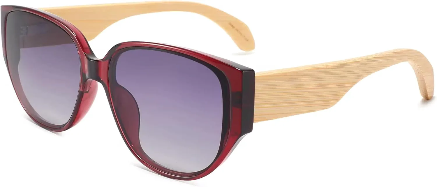 

Модные бамбуковые солнцезащитные очки с защитой от УФ-излучения UV400, модель «кошачий глаз», градиентные линзы, доступны в нескольких цветах Generic, Sku-4