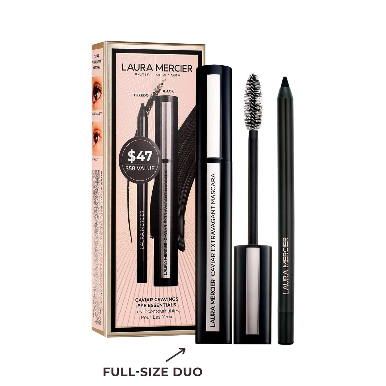 Laura Mercier Caviar Tightline Eyeliner: стойкий цвет, устойчивый к складкам, водостойкий, гелевая увлажняющая формула, идеален для tightline, линии ресниц и водной линии, Black Eyeliner and Mascara — фото 2