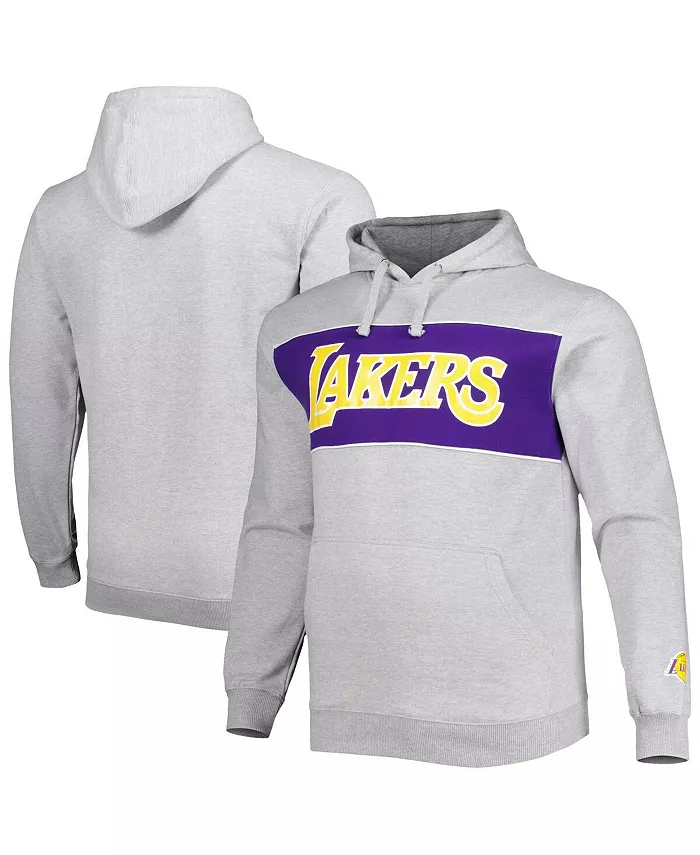 

Мужская толстовка с капюшоном Heather Gray Los Angeles Lakers Big and Tall Wordmark Fanatics