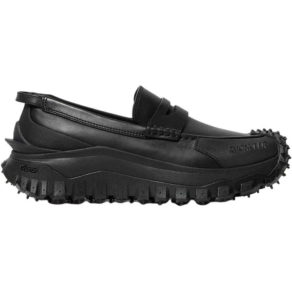 Moncler Trailgrip Cow Leather Casual Shoes Men's Black — фото 3
