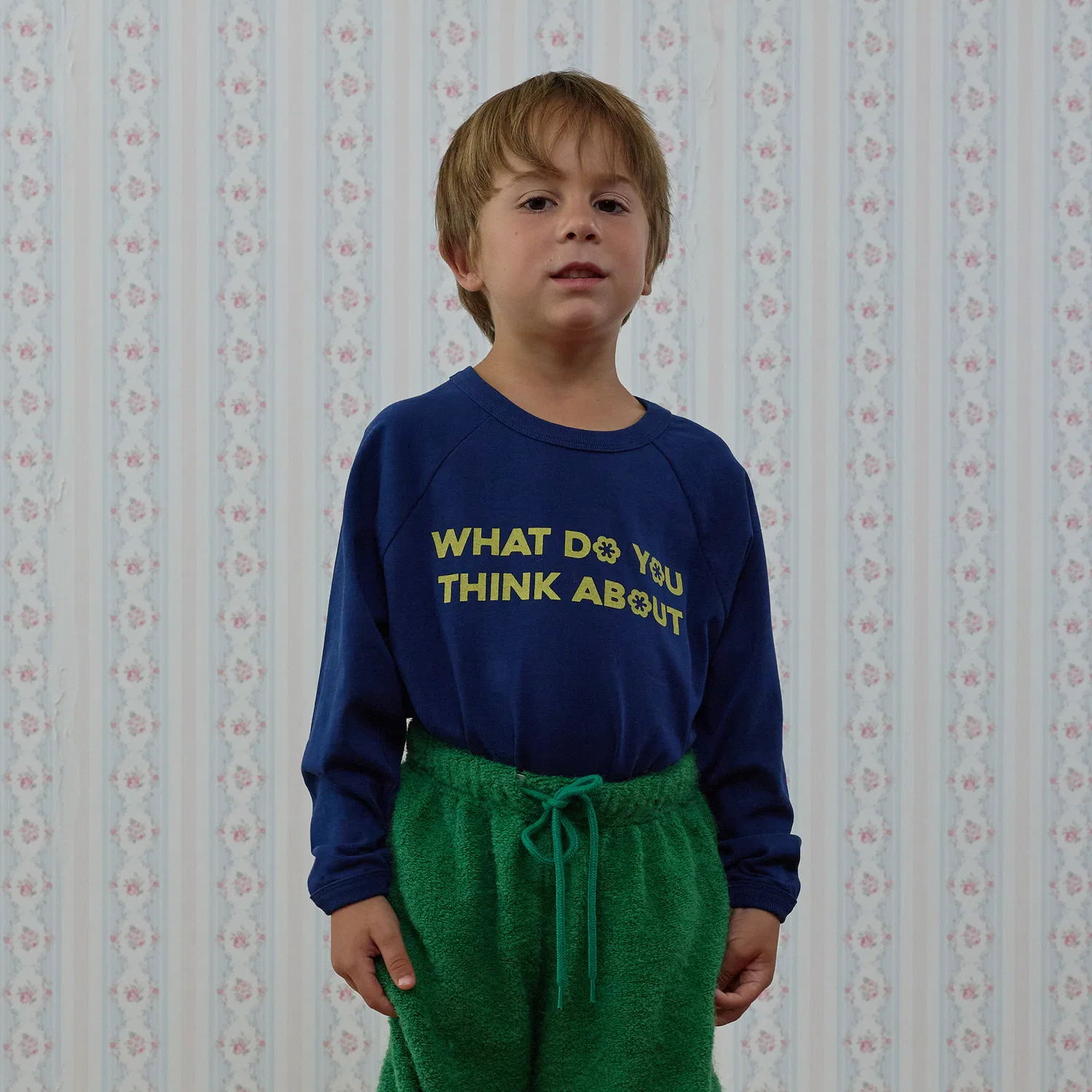 Детская футболка реглан Whatdoyouthinkabout, тёмно-синяя