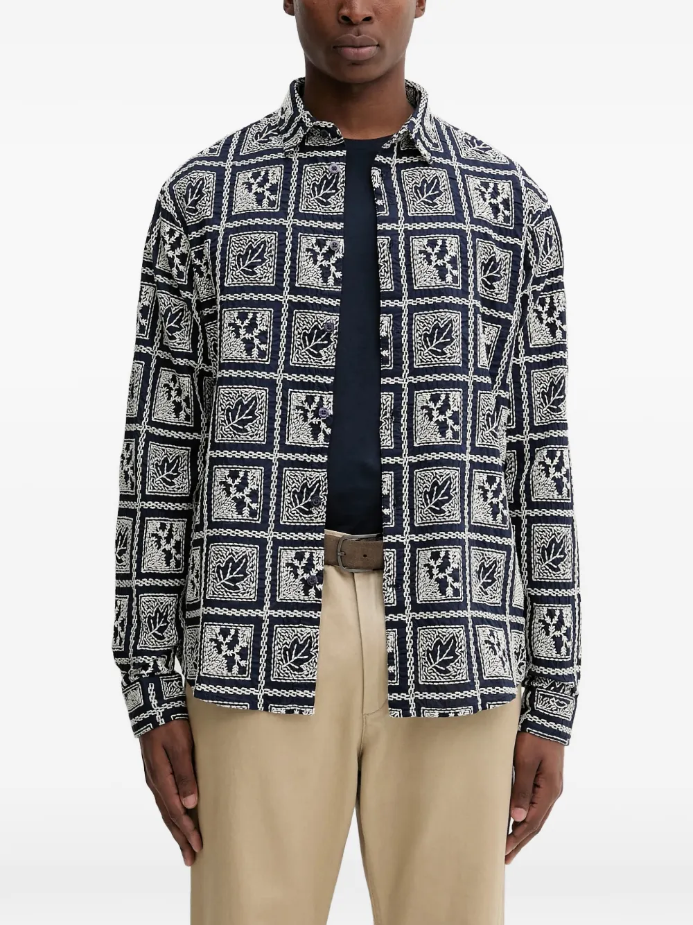 

Рубашка с листовым узором Desigual, синий