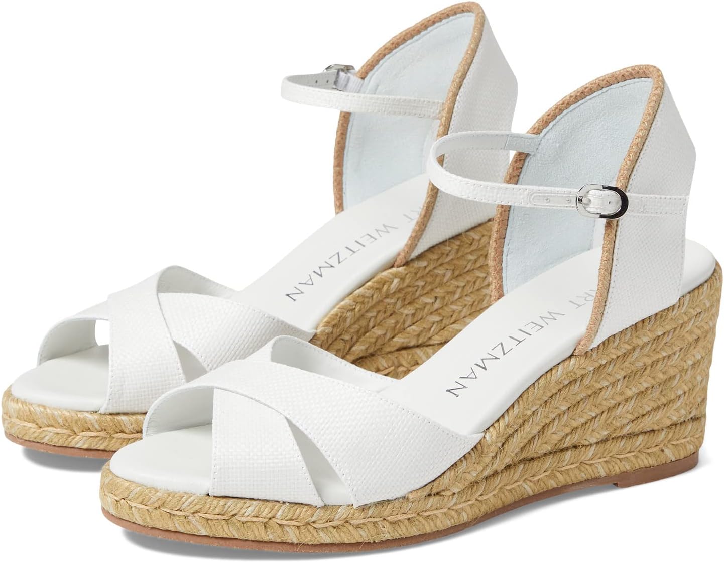 

Туфли Stuart Weitzman Mirela II Espadrille Wedge, цвет White/Natural