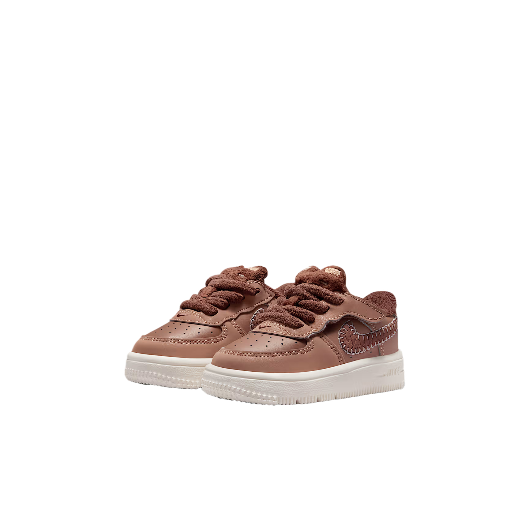 Force 1 Low EasyOn низкие кроссовки для малышей Nike, желтый/коричневый/белый — фото 4