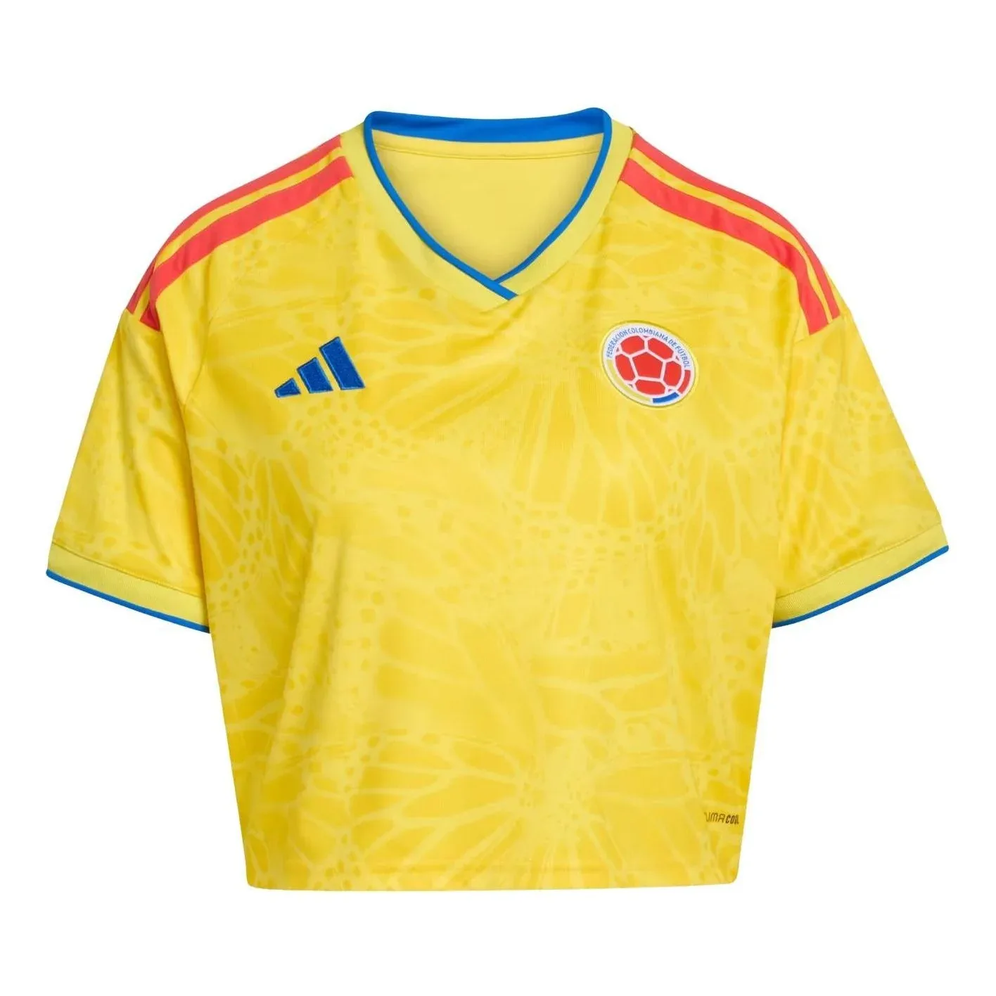 (WMNS) Укороченная домашняя футболка Adidas Colombia 26, цвет 'Impact Yellow'