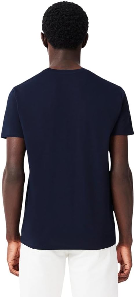 Мужская футболка Lacoste Pima Jersey, с коротким рукавом и круглым вырезом, темно-синий — фото 3