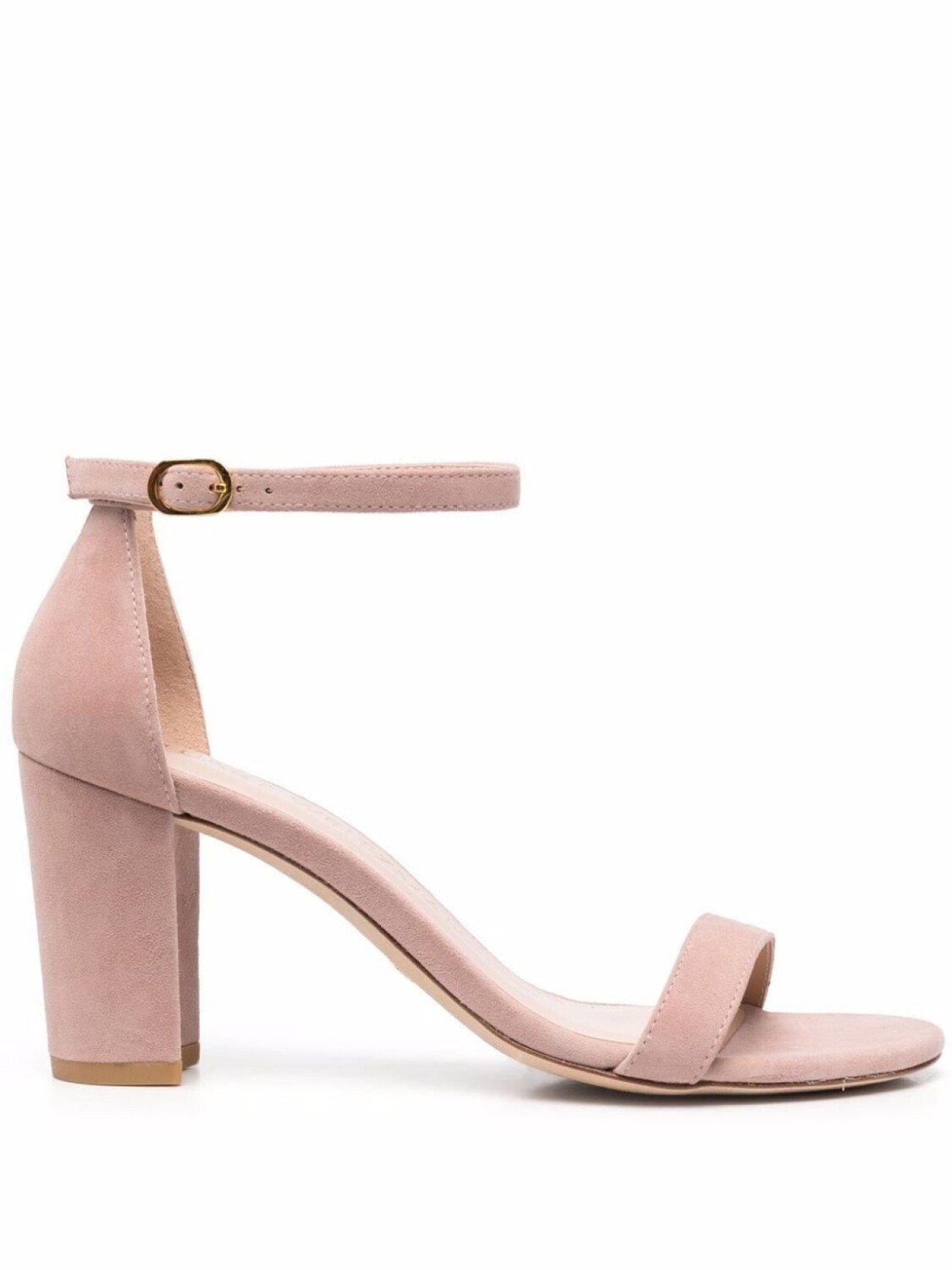 Stuart Weitzman босоножки Nearlynude 95 на блочном каблуке, нейтральный цвет