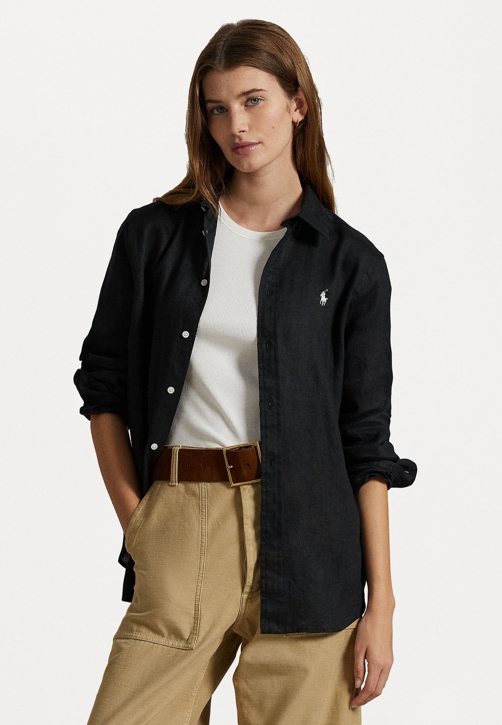 

Блузка на пуговицах CLASSIC FIT LINEN SHIRT Polo Ralph Lauren, черный