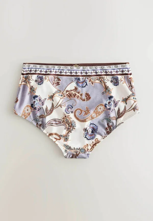 Бикини-трусы с высокой талией Next, cream blue paisley, кремово-голубой пейсли — фото 2
