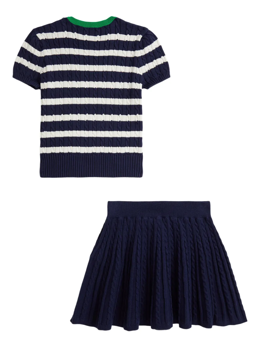 Комплект из топа и юбки в полоску POLO RALPH LAUREN KIDS, синий — фото 2