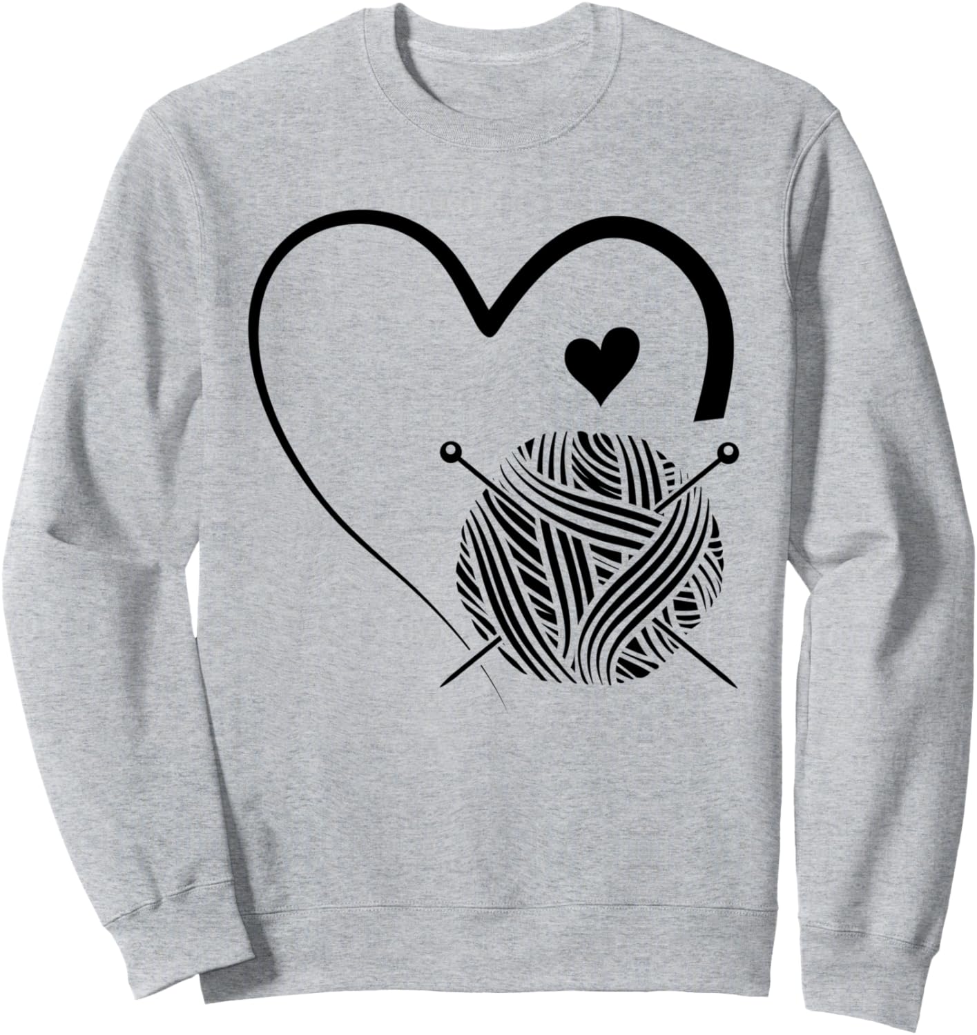 

Толстовка для любителей вязания крючком в форме сердечка из клубка пряжи Crocheting Crochet Lover, серый