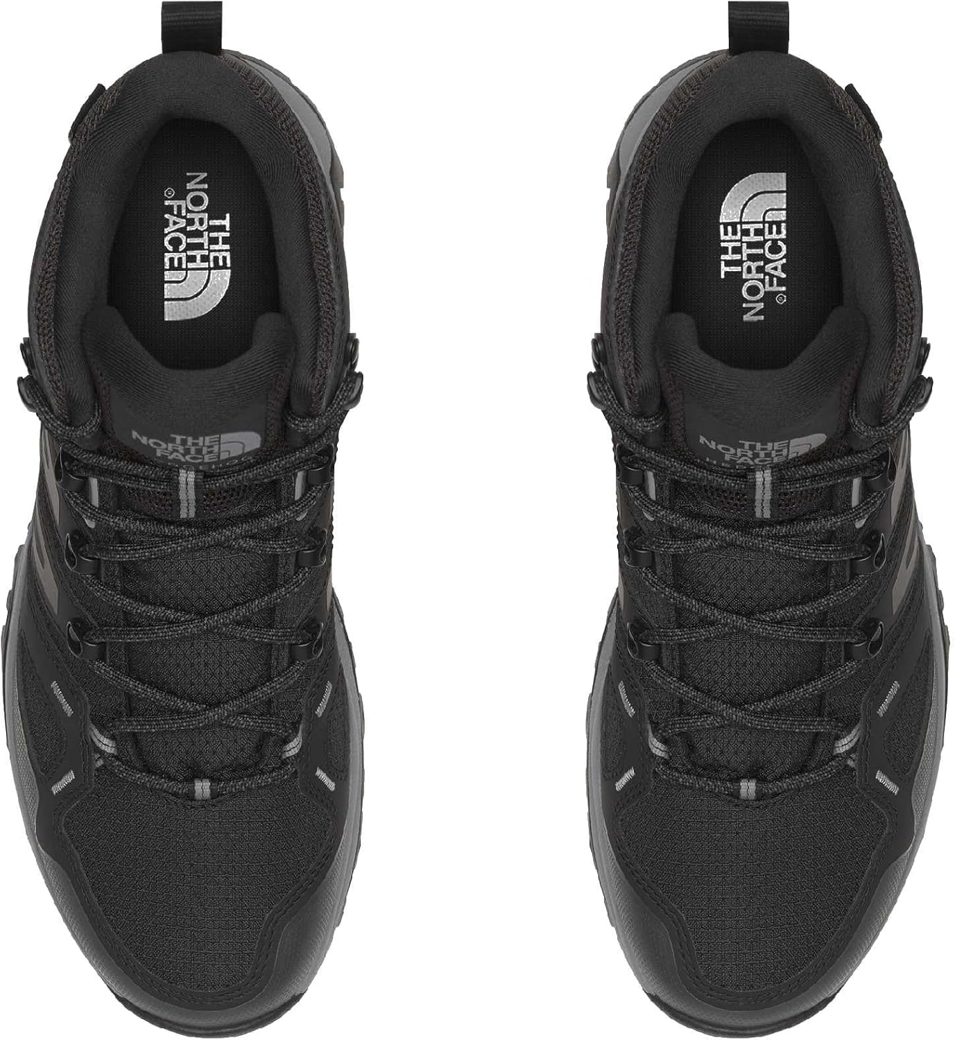 Мужские походные ботинки The North Face Hedgehog Mid Gore-tex - водонепроницаемые, с амортизацией и резиновой подошвой, черный/серый — фото 4