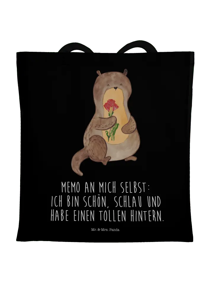 

Сумка для переноски Mr & Mrs Panda Otter Blumenstrauß, черный