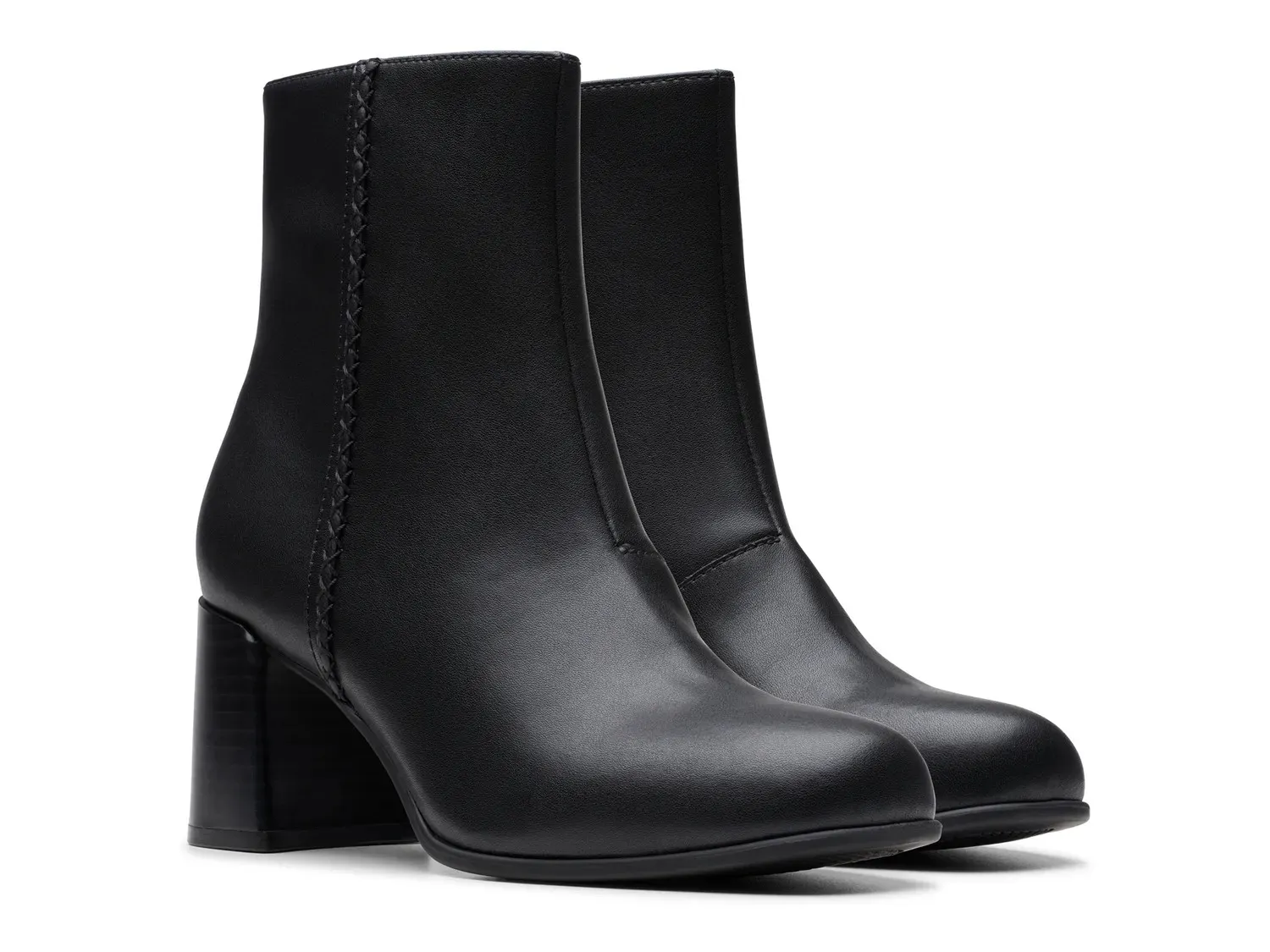 Ботильоны женские Clarks Kiersta Faye кожаные на блочном каблуке, черный — фото 4