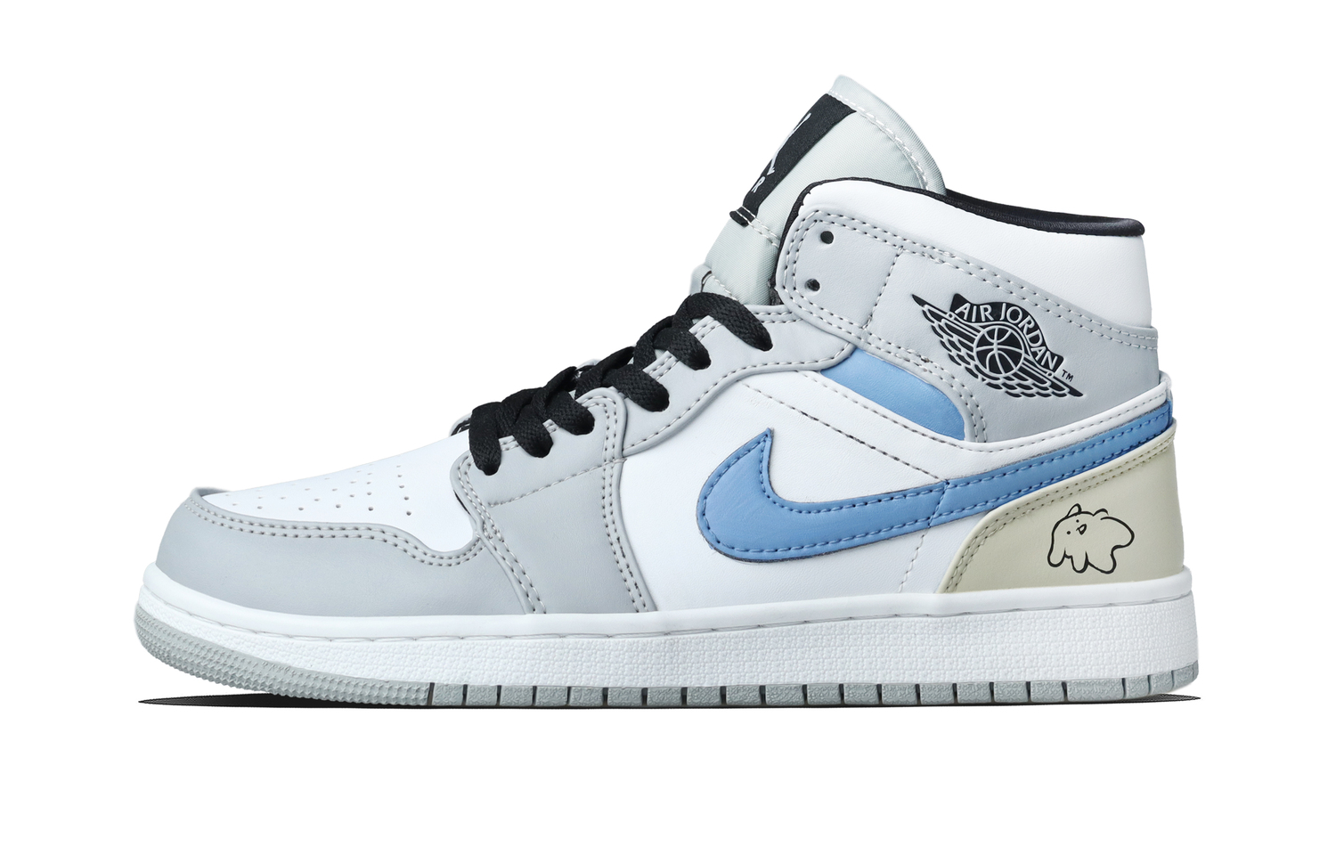 

Jordan Кроссовки Air 1 Paw Print Super Sole Abrasion Resistant Mid top Vintage Basketball Unisex Blue