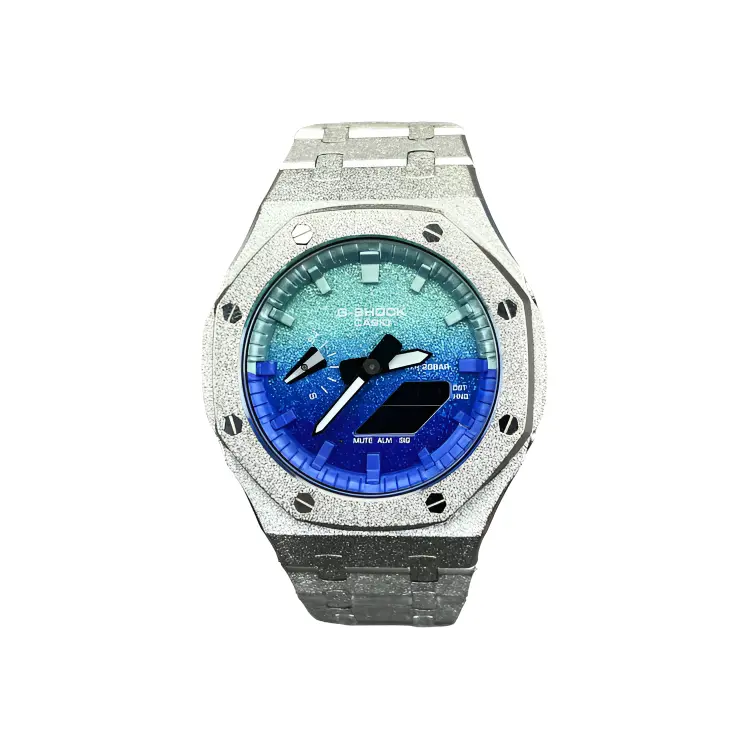 

CASIO Ремешок из нержавеющей стали с кварцевым механизмом Retrofit Series, унисекс, синий циферблат