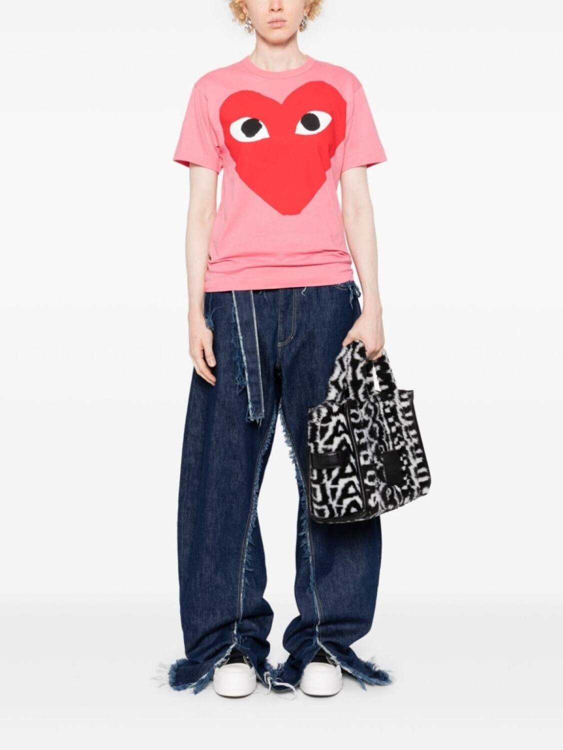 Comme Des Garçons Play футболка с принтом Heart, розовый — фото 2