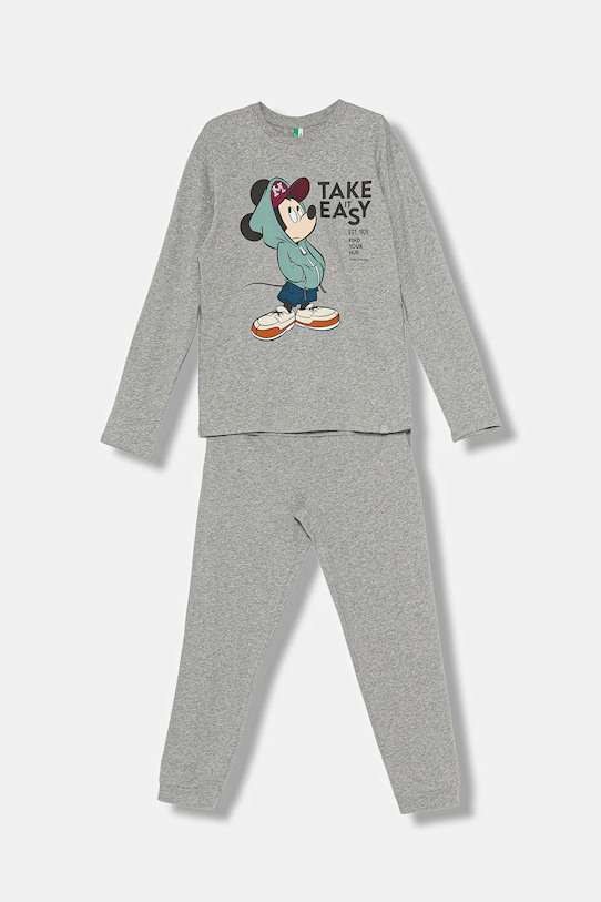 

Детская хлопковая пижама United Colors Of Benetton, серый