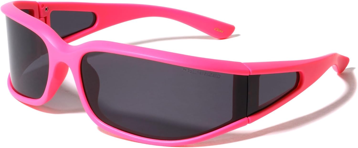 

Поляризованные футуристические солнцезащитные очки с увеличенными боковыми линзами овальной формы, модные, для мужчин и женщин, с защитой от УФ-излучения UV400 Sunglasses Luxe, Pink