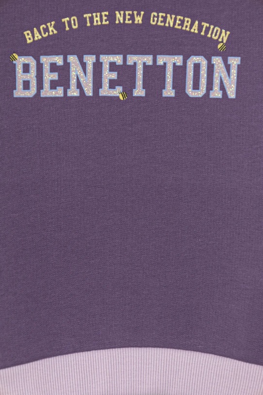 Хлопковая толстовка United Colors Of Benetton, фиолетовый — фото 3