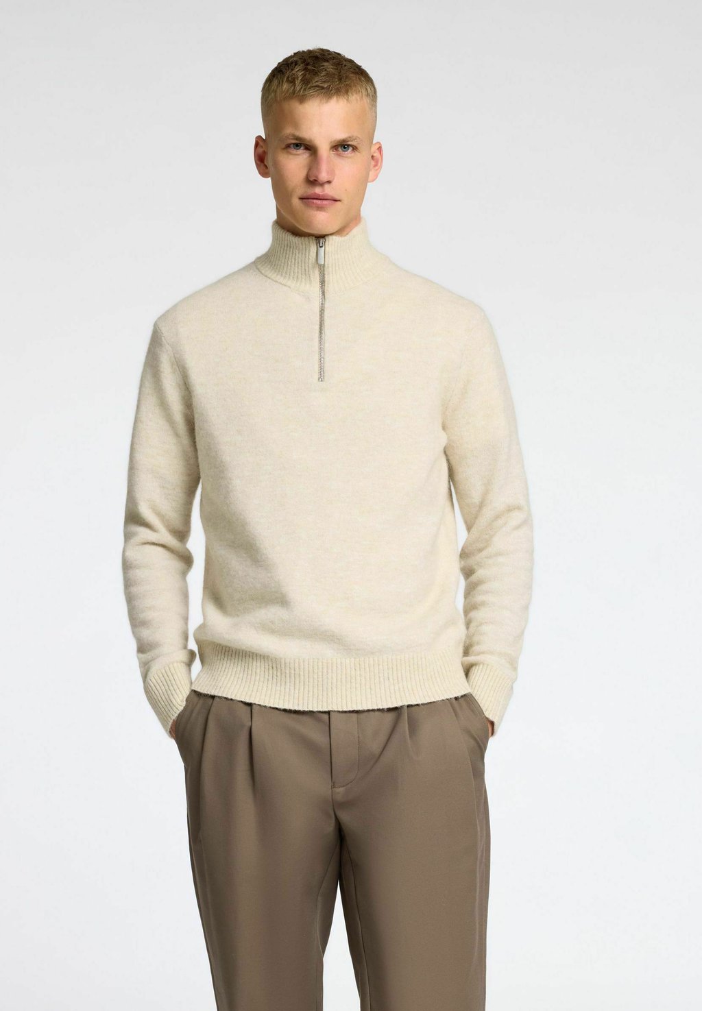 

Джемпер HALF-ZIP Selected Homme, бежевый