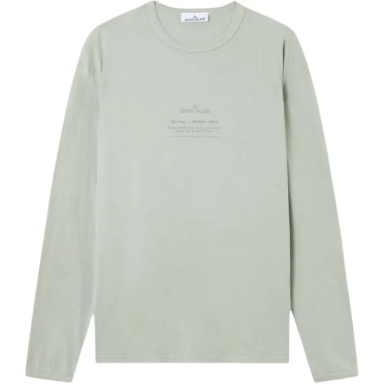 Футболка с круглым вырезом Stone Island шалфейно-зеленая