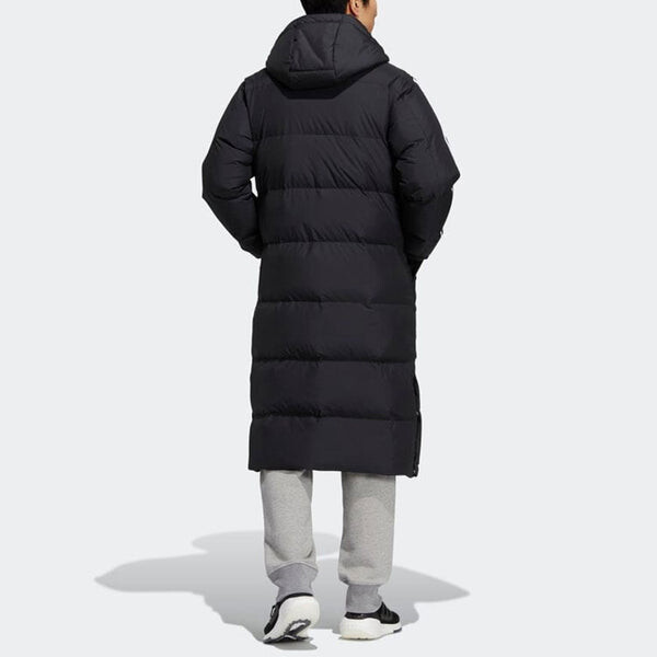 Пуховик adidas 3ST Long Coat Outdoor Sports Hooded Stay Warm Down Jacket Black, черный — фото 4