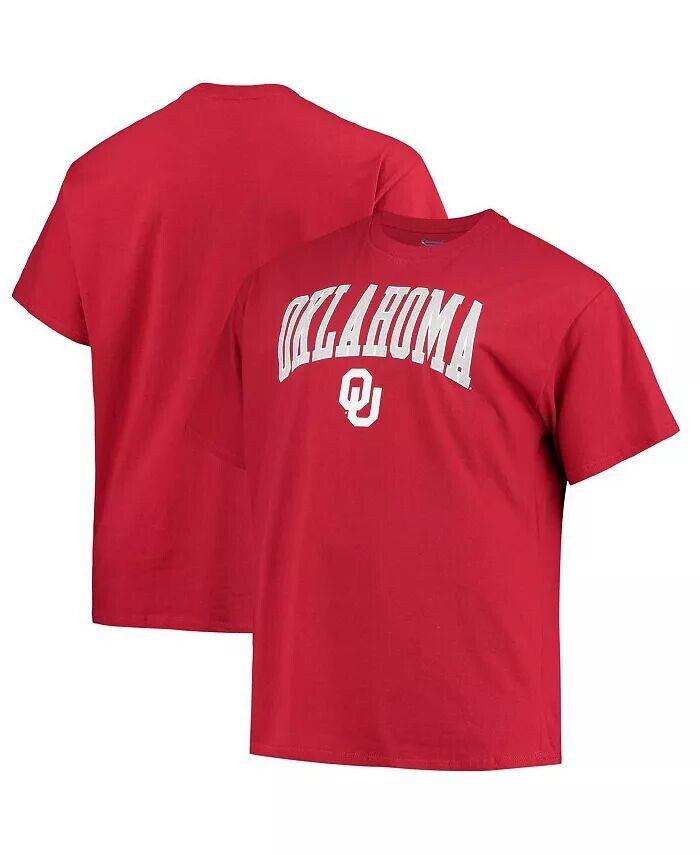 

Мужская малиновая футболка Oklahomaooners Big and Tall Arch Over Wordmark Champion