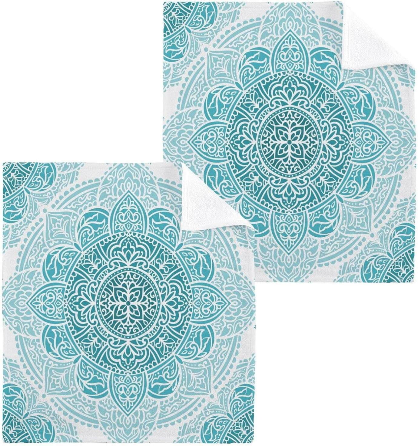 

Полотенце с принтом Skysonic Aqua Turquoise Mandala, бирюзовый