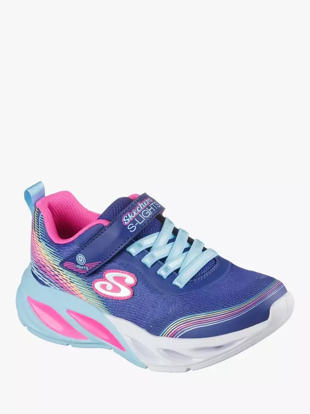 Детские кроссовки S-Lights Cosmic Glow Rainbow Dream, цвет индиго/мультицвет Skechers — фото 4