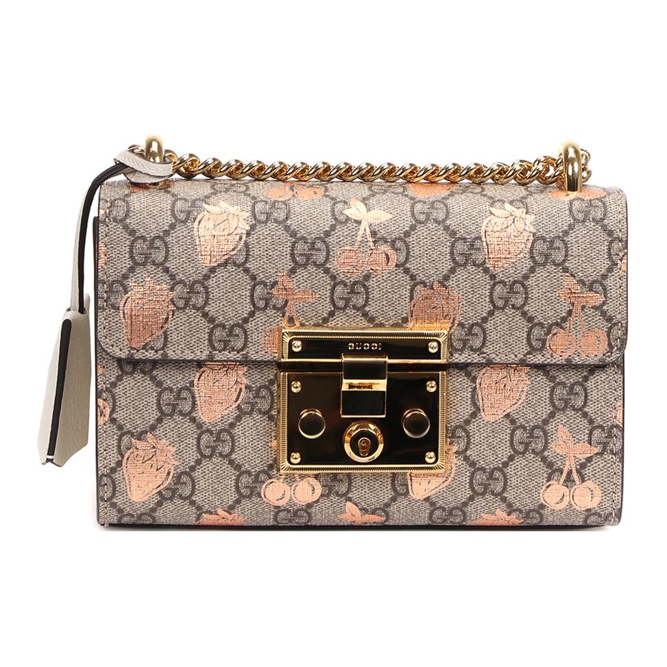 

Сумка через плечо GUCCI Ebony с кожаной коробкой и замком