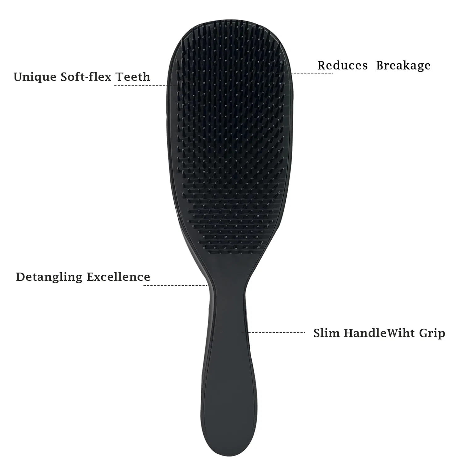 Профессиональная расческа DDUP Hair Detangler для распутывания волос Ddup, Black — фото 3