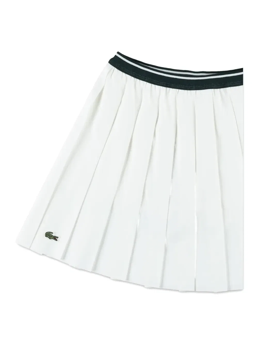 Плиссированная юбка с нашивкой-логотипом Lacoste Kids, белый — фото 3